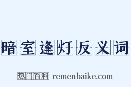 暗室逢灯反义词是什么意思的图片